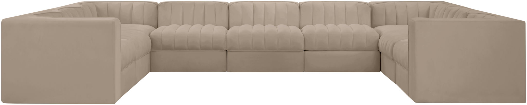 Rummi - Velvet Performance Fabric Upholstered 9 Piece Modular Sectional - Simple Home Plus