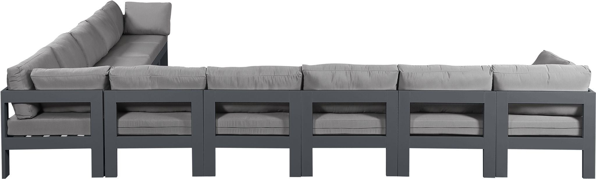 Nizuc - Outdoor Patio 10 Piece Modular Sectional With Gray Frame - Simple Home Plus