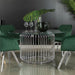Veena - Round Glass Top Metal Dining Table - Chrome - Simple Home Plus