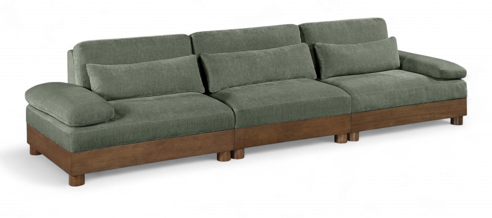 Turin - Chenille Fabric Upholstered Modular Sectional - Green - Simple Home Plus