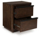 Dilenno - Dark Brown - Two Drawer Night Stand - Simple Home Plus