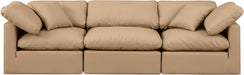 Indulge - Faux Leather 3 Piece Modular Sofa - Tan - Simple Home Plus
