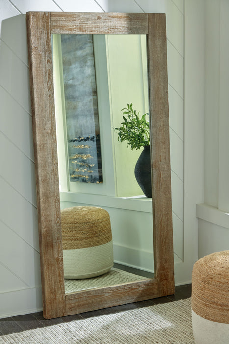 Waltleigh - Distressed Brown - Floor Mirror - Simple Home Plus