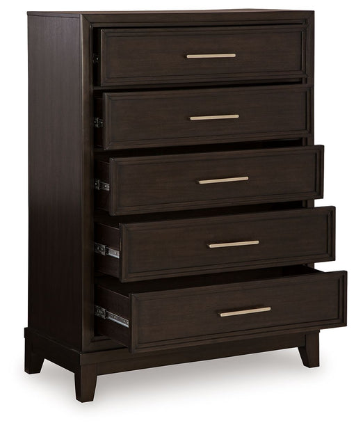Neymorton - Dark Grayish Brown - Five Drawer Chest - Simple Home Plus