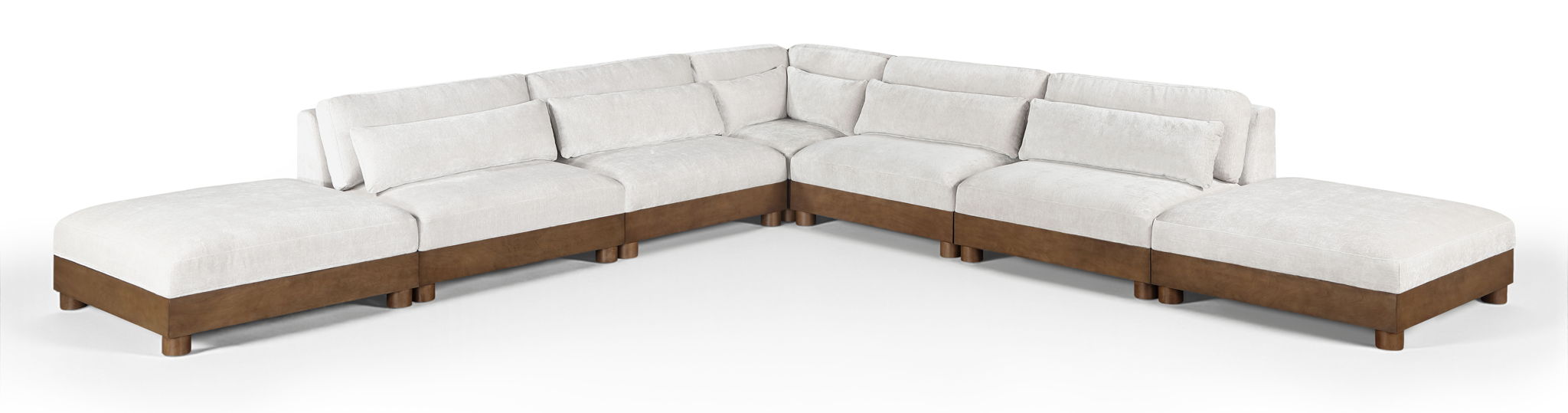 Turin - Chenille Fabric Upholstered Modular Sectional - Cream - Simple Home Plus
