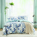 Gabby - Full/Queen Reversible Floral Botanical Seersucker Comforter Set - Navy/Blue - Simple Home Plus