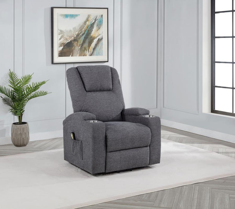 Louie - Chenille Upholstered Power Lift Massage Chair - Simple Home Plus