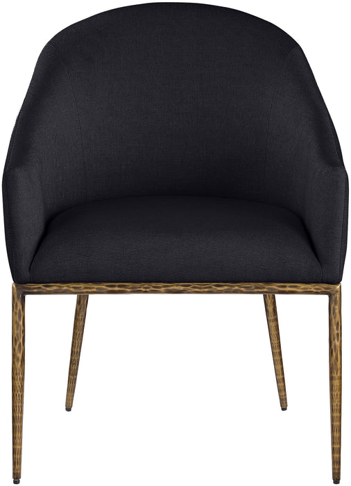 Ferro - Upholstered Dining Arm Chair With Brushed Gold Legs - Simple Home Plus