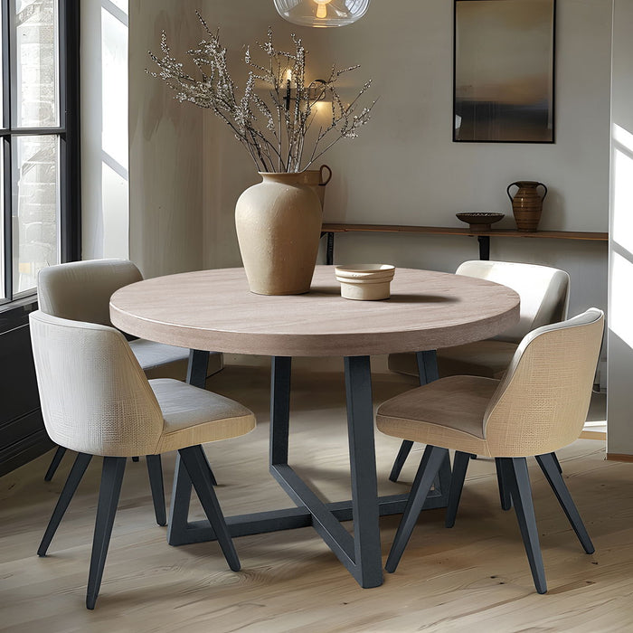 Reagan - Round Dining Table - Wheat / Slate - Simple Home Plus