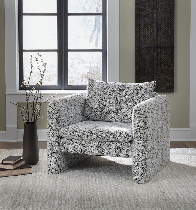 Kenbell - Black / White - Accent Chair - Simple Home Plus