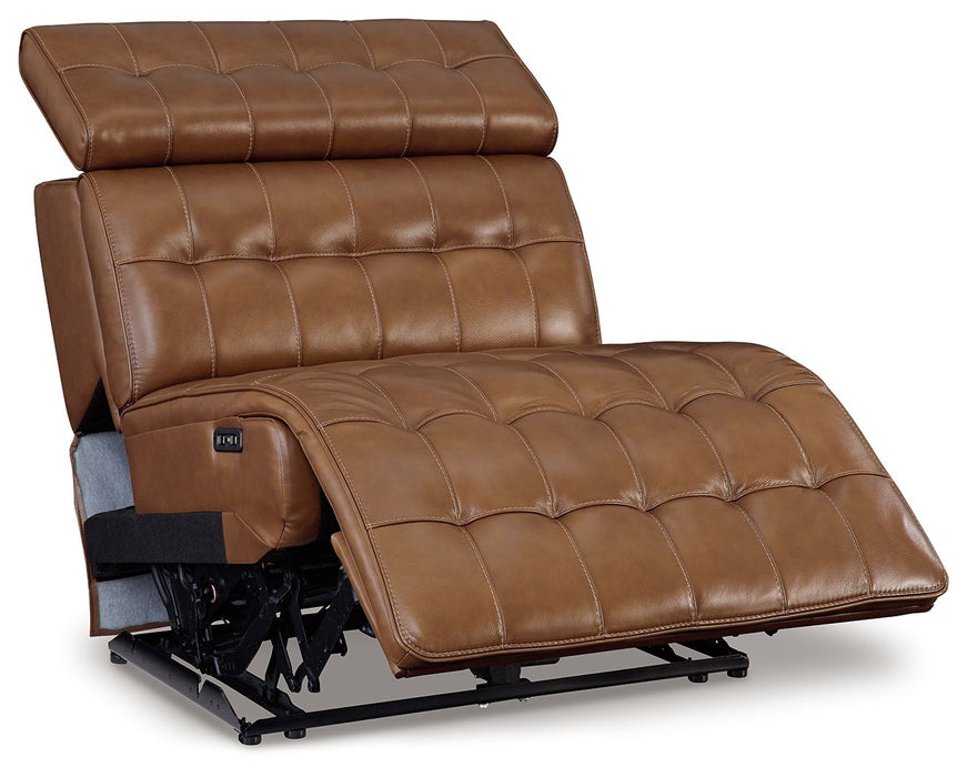 Temmpton - Power Armless Recliner With Adj Headrest - Chocolate - Simple Home Plus