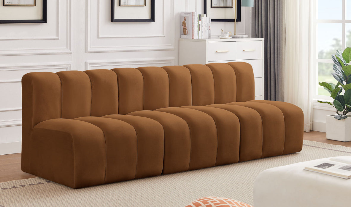 Arc - Velvet 3 Piece Modular Straight Sofa - Simple Home Plus