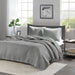 Keaton - King Reversible Coverlet Set - Gray - Simple Home Plus