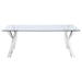 Alaia - Rectangular Glass Top Dining Table - Chrome - Simple Home Plus