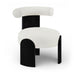 Calder - Linen Textured Fabric Upholstered Accent Chair - Painted Black Base - Simple Home Plus