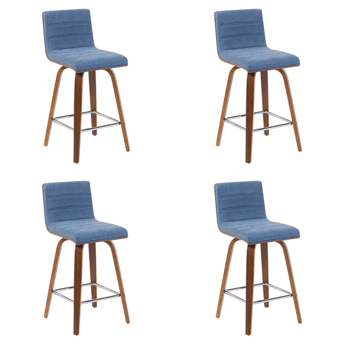 Vienna - Modern Counter Height Swivel Bar Stool - Walnut Finished Wood Frame - Simple Home Plus