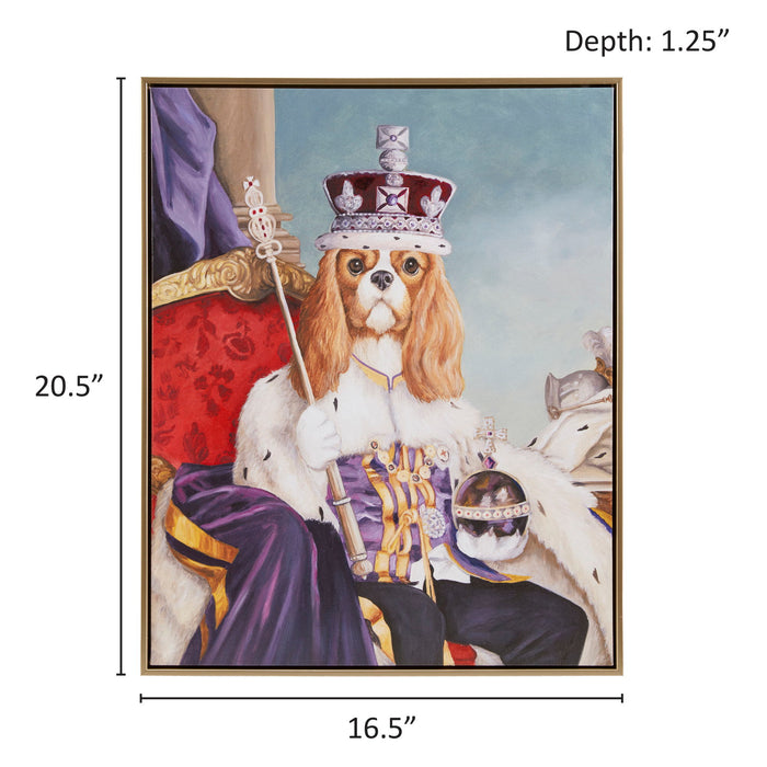 Pet Portrait - King Charles Spaniel Iii Framed Canvas Wall Art - Multi - Simple Home Plus