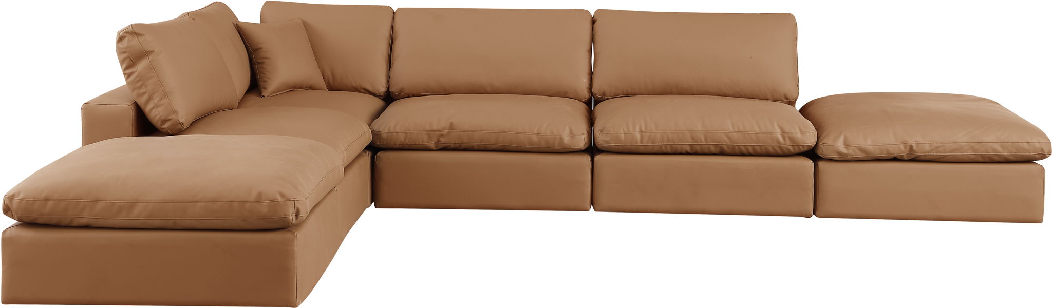Comfy - 6 Piece Faux Leather Modular Sectional - Simple Home Plus