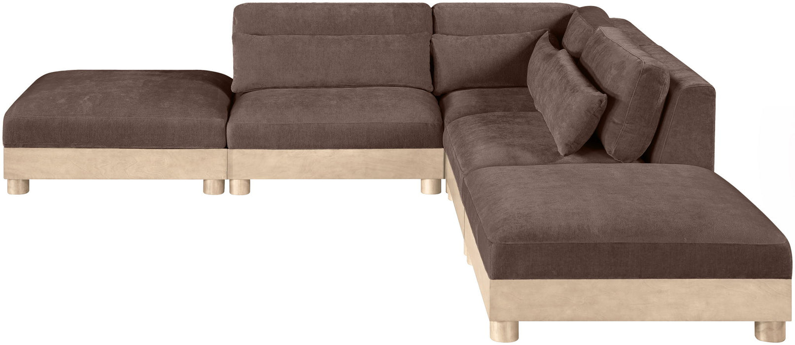 Turin - Chenille Fabric Upholstered Modular Sectional - Brown - Simple Home Plus
