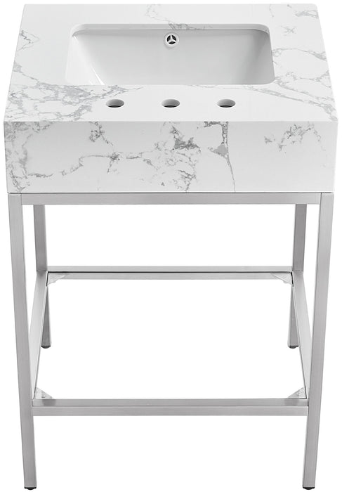 Marmo - Engineered Marble Bathroom Vanity With Chrome Base - Simple Home Plus