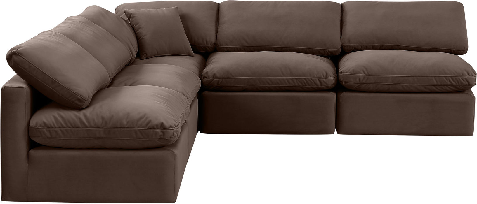 Indulge - Velvet 5 Piece Modular Corner Armless Sectional - Simple Home Plus