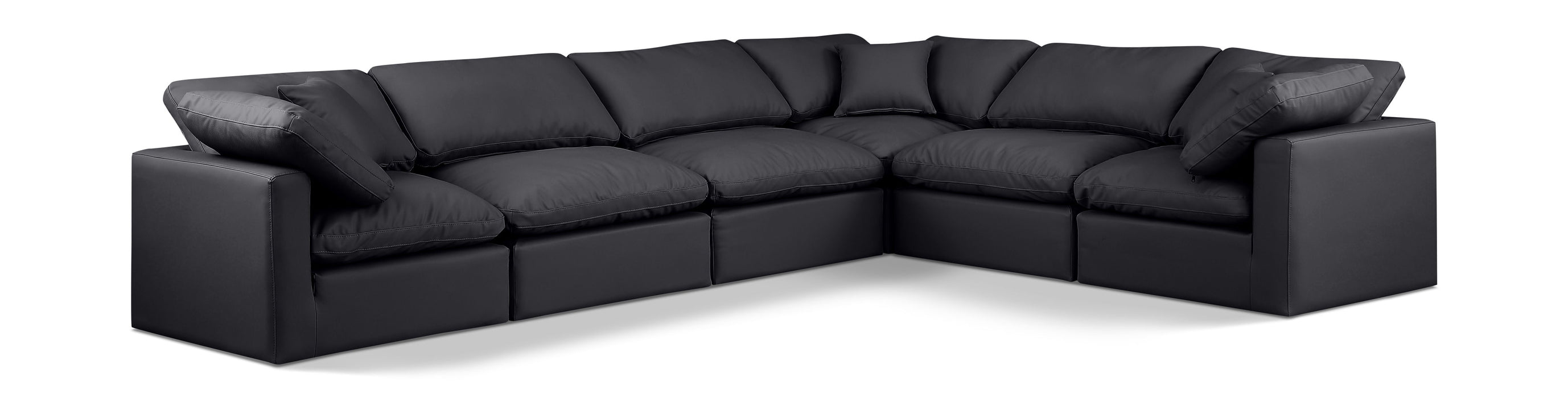 Indulge - Faux Leather 6 Piece Modular Corner Sectional - Simple Home Plus