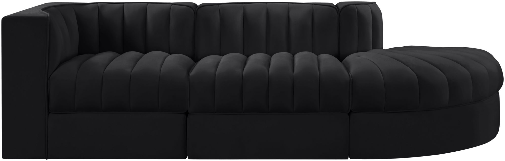 Rummi - Velvet Performance Fabric Upholstered 3 Piece Modular Sectional - Simple Home Plus