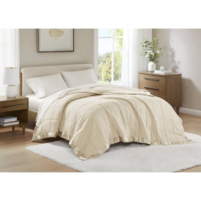 Windom - All Season Hypoallergenic Twin Blanket With 3M Scotchgard - Cream - Simple Home Plus