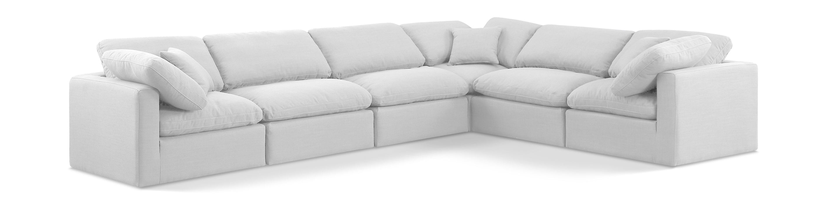 Indulge - Linen 6 Piece Modular Corner Sectional - White - Simple Home Plus