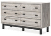 Vessalli - Black / Gray - Six Drawer Dresser - Simple Home Plus