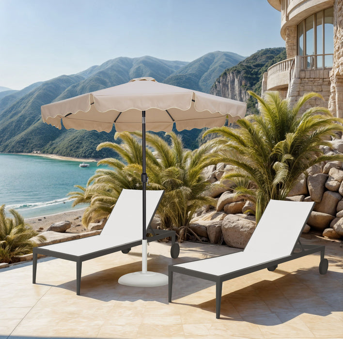 Amalfi - Patio Umbrella - White Base / Black Pole - Simple Home Plus