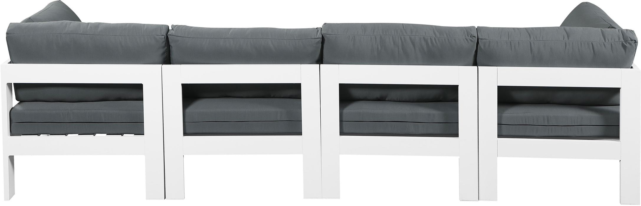 Nizuc - Outdoor Patio 4 Seat Modular Sofa With White Frame - Simple Home Plus