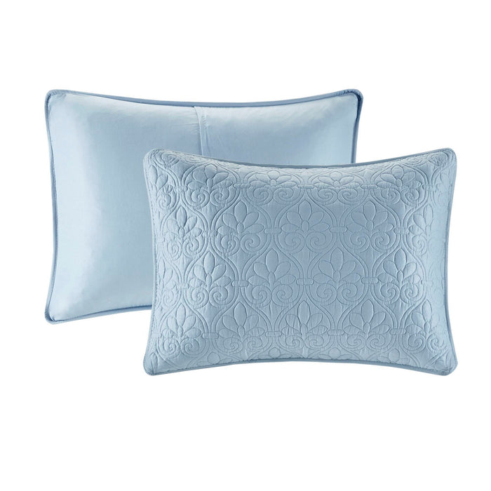 Quebec - King Reversible Coverlet Set - Blue - Simple Home Plus