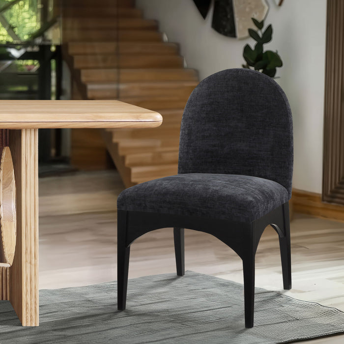 Waldorf - Chenille Dining Side Chair With Black Legs - Simple Home Plus