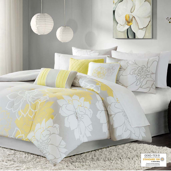 Lola - King Comforter Set - Yellow - Simple Home Plus