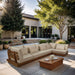 Mirella - 5 Piece Water Resistant Fabric Upholstered Outdoor Patio Modular Sectional - Simple Home Plus