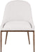 Ferro - Linen Textured Performance Fabric Upholstered Dining Side Chair - Cream / Brushed Bronze - Simple Home Plus