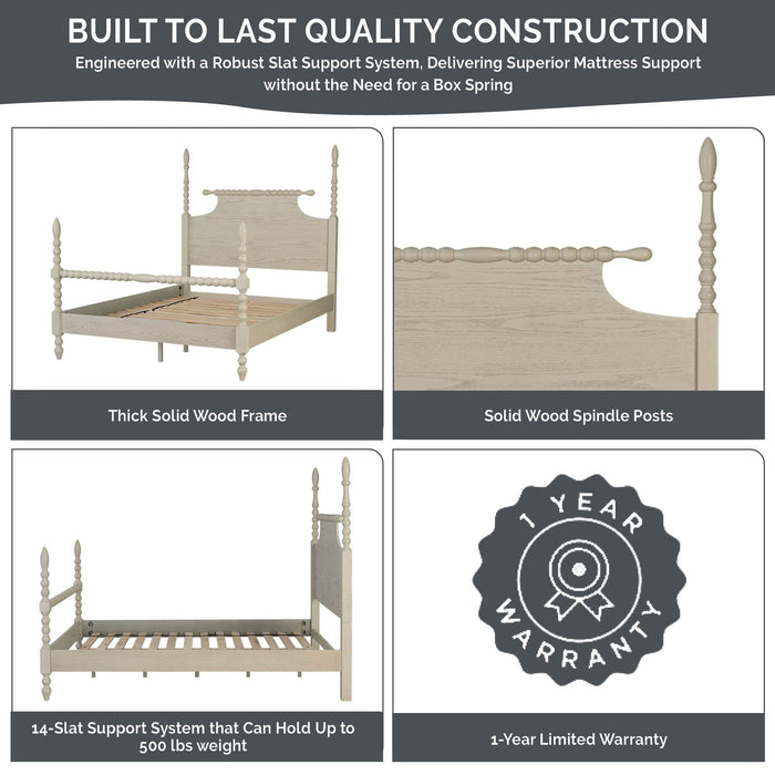 Beckett - King Beckett Turned Spindle Bed - Morocco Brown - Simple Home Plus