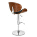 Naples - Adjustable Height Swivel Bar Stool - Walnut / Black - Simple Home Plus