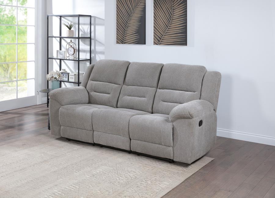 Gilson - Chenille Upholstered Reclining Sofa - Gray - Simple Home Plus