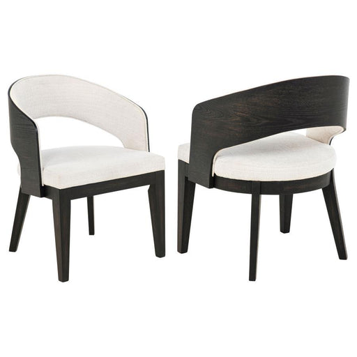 Leandro - Upholstered Dining Arm Chair (Set of 2) - Burnished Black / Cream - Simple Home Plus