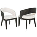 Leandro - Upholstered Dining Arm Chair (Set of 2) - Burnished Black / Cream - Simple Home Plus