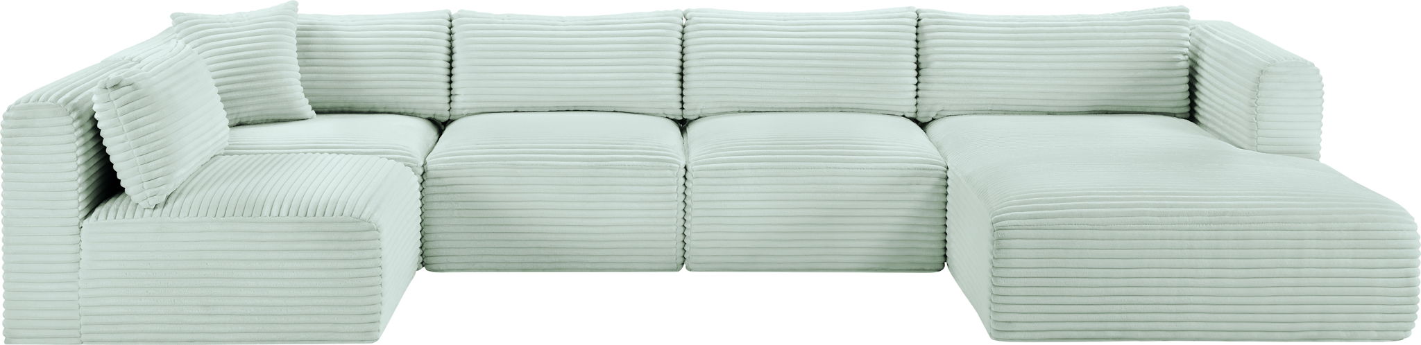 Shaggy - 5 Piece Modular U-Shaped Sectional - Simple Home Plus