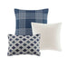 Essence - Oversized Cotton Clipped Jacquard Comforter Set With Euro Shams and Throw Pillows - Light Blue - Simple Home Plus