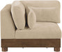 Turin - Chenille Fabric Upholstered Modular Corner Chair - Walnut Base - Simple Home Plus