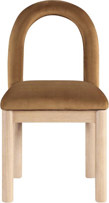 Conrad - Velvet Dining Chair With Natural Legs - Saddle - Simple Home Plus