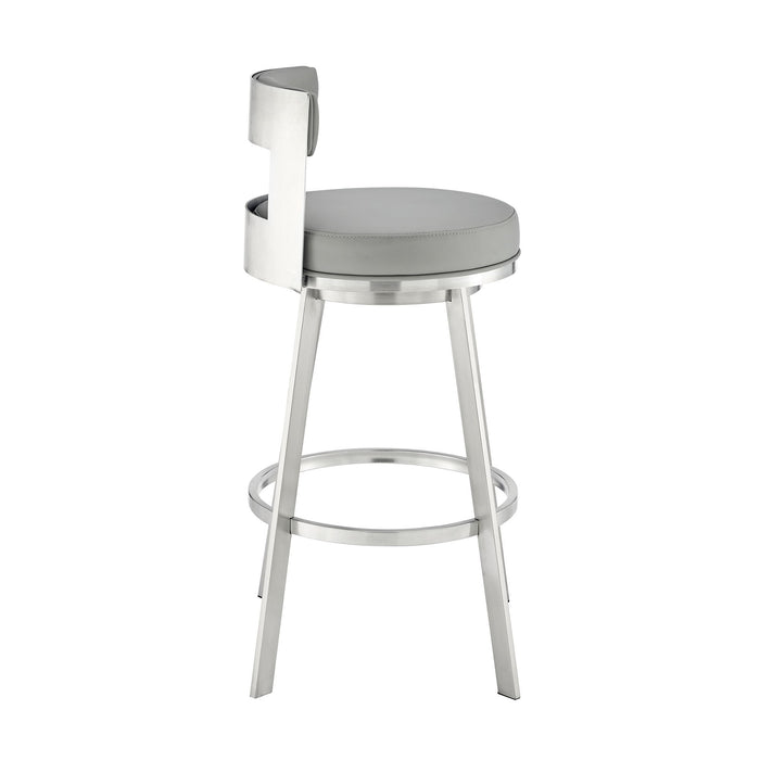Flynn - Swivel Bar Stool - Brushed Steel - Simple Home Plus