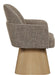 Marlowe - Linen Textured Fabric Upholstered Swivel Dining Arm Chair - Stained Natural - Simple Home Plus