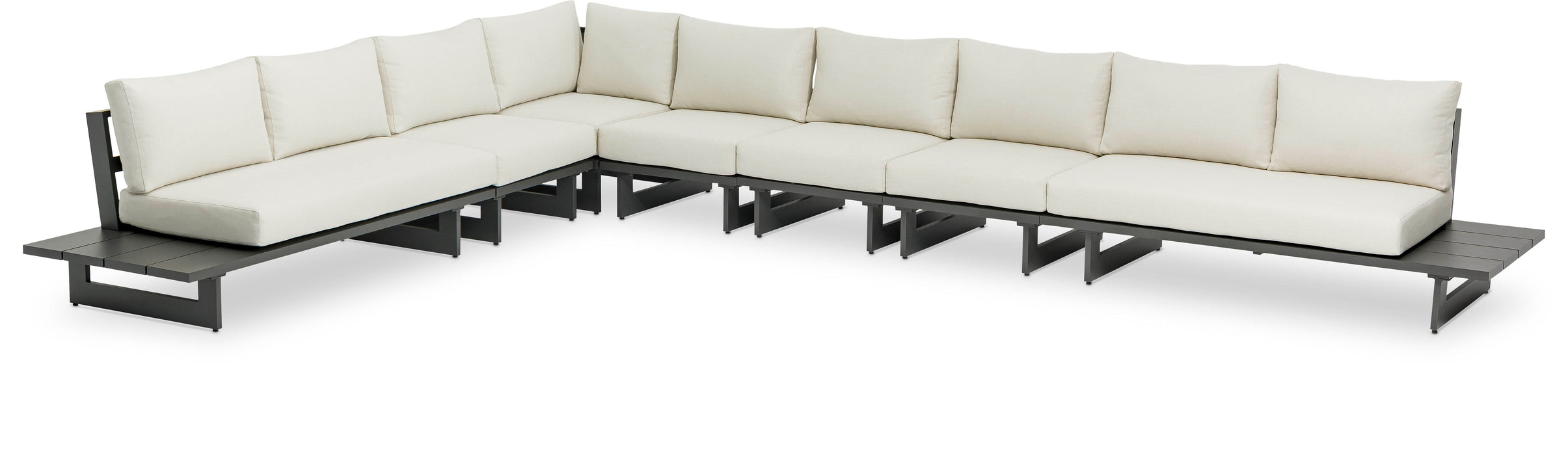 Maldives - 7 Piece Water Resistant Outdoor Patio Modular Sectional With Gray Base - Simple Home Plus