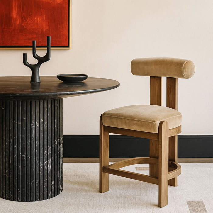 Arienzo - Velvet Upholstered Counter Stool (Set of 2) - Simple Home Plus